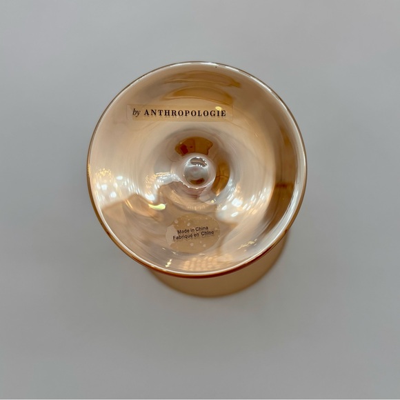 New Set of 2 Anthropologie Zaza Martini Glasses Honey Luster Marigold Iridescent - Picture 4 of 10